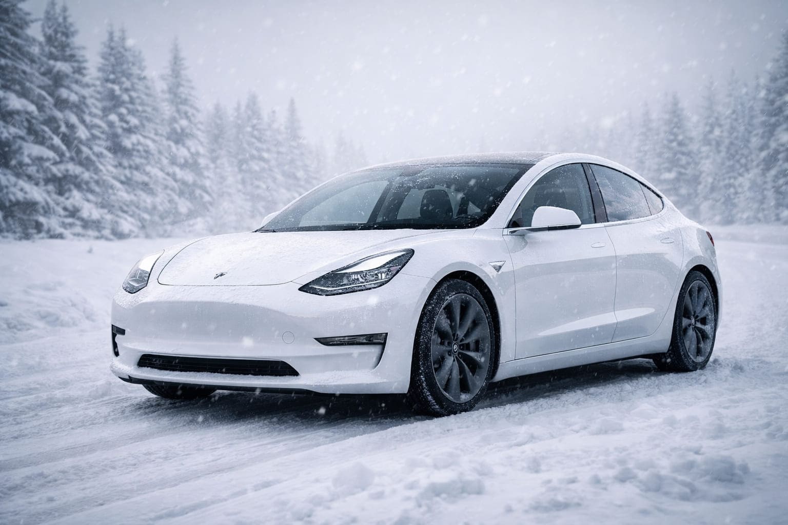 Электромобиль Tesla на дороге