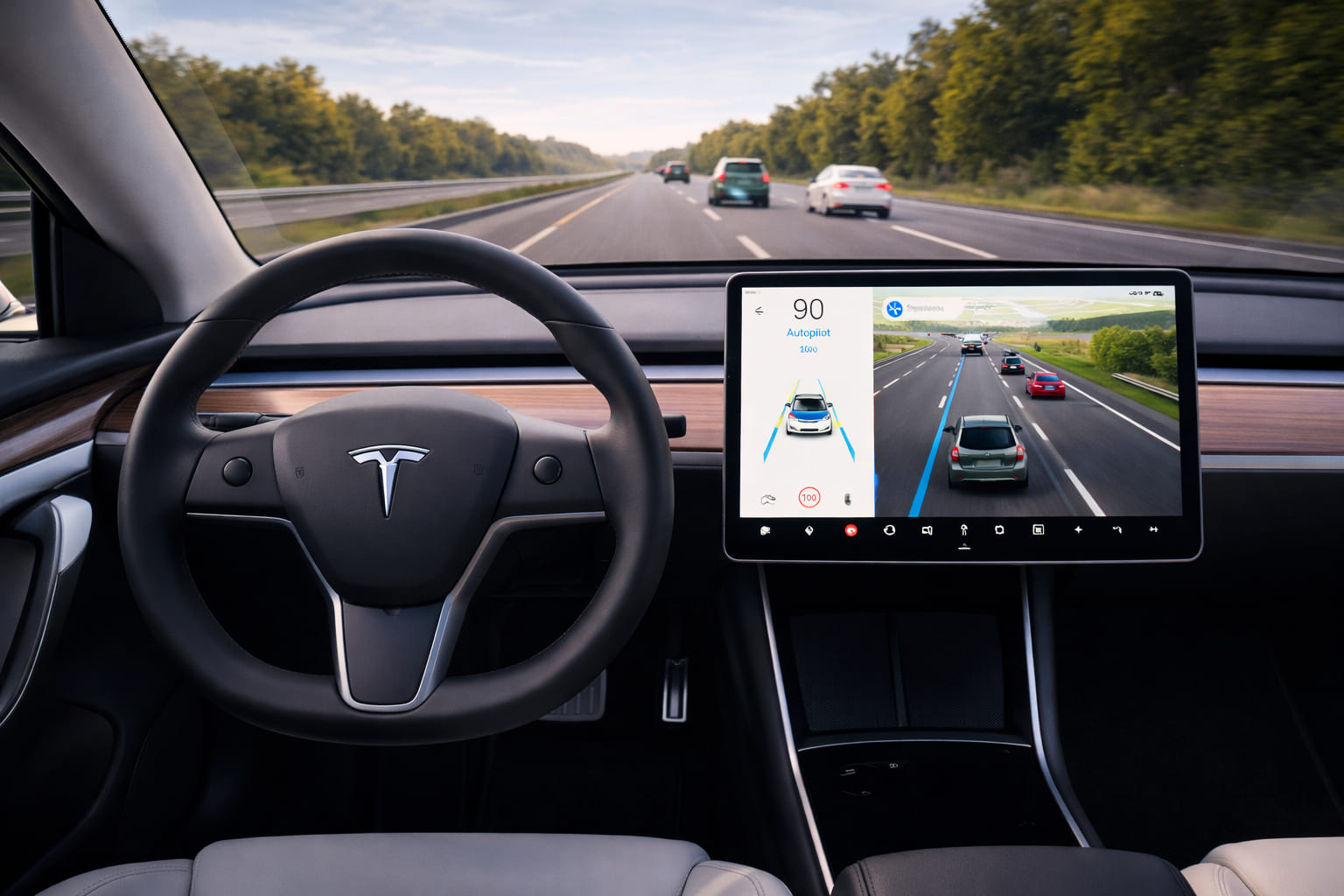 Панель управления Tesla и мультимедийный дисплей