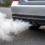 дым из выхлопной трубы автомобиля на холостом ходу