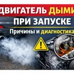 дым из выхлопной трубы при запуске двигателя автомобиля