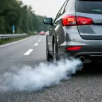 Дым из выхлопной трубы при сбросе газа автомобиля