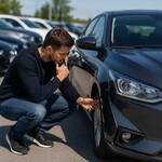 Покупатель проверяет автомобиль из Европы перед покупкой